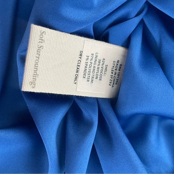 🆕Soft Surroundings Vanetta Velvet Top Sapphire Blue Velvet Floral Top 1X NWT - Picture 16 of 16